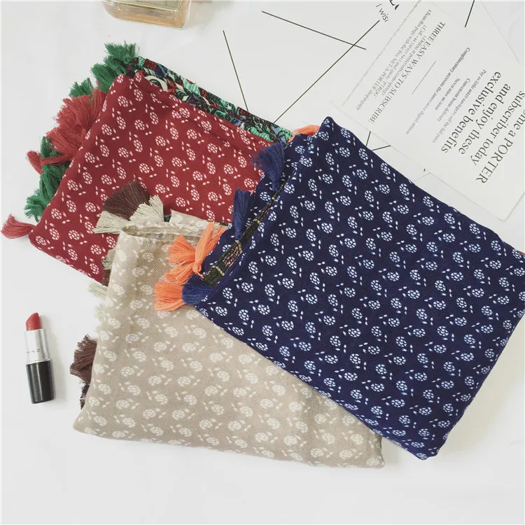 2018 зимний хиджаб льняная Женская взрослая модная новая богемная национальная