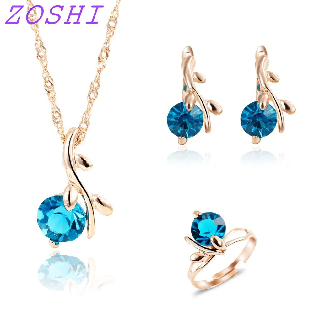 Женский комплект из колье серёг и кольца с кристаллами|jewelry sets for women|wedding jewelry