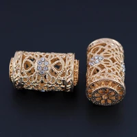 african spacer beads hollow metal connectors paved rhinestone diy findings for ghana ashanti akan men women wedding jewelry set