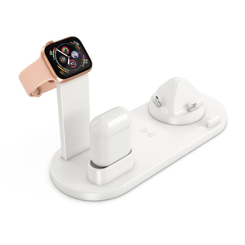 3 в 1 Беспроводное зарядное устройство Подставка для Apple iWatch AirPods Android IOS мобильные