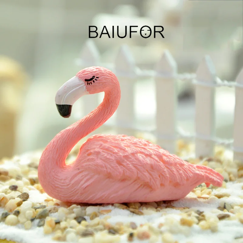 BAIUFOR миниатюрные очаровательные розовые фламинго аксессуары для террариума DIY