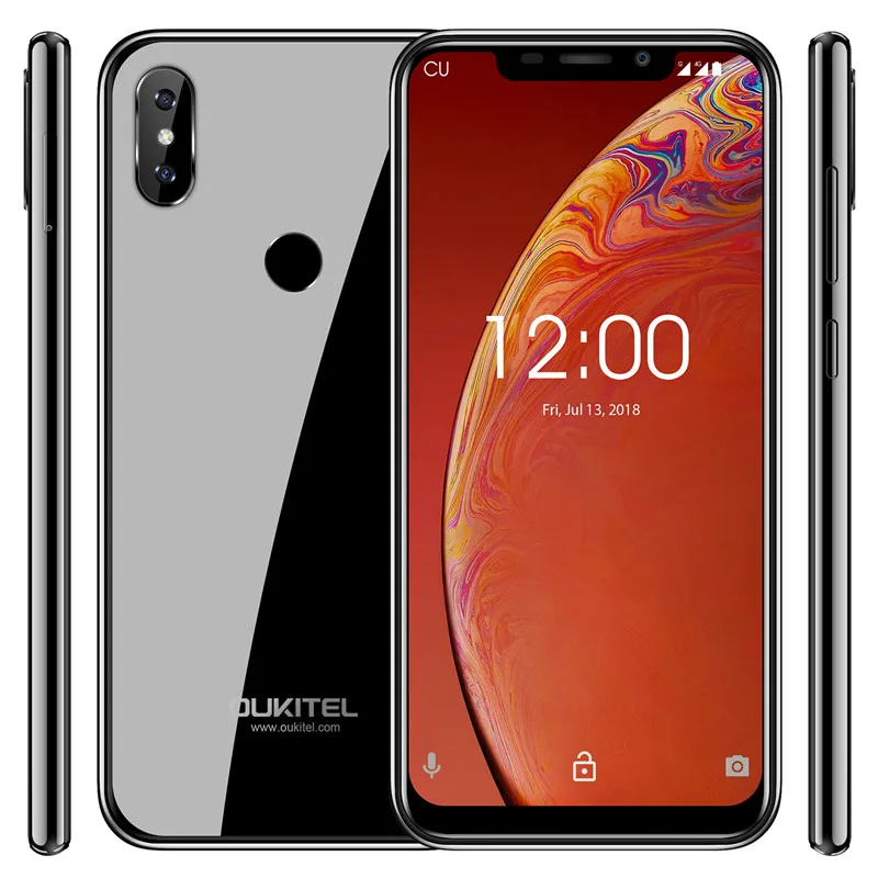 Черный OUKITEL C13 Pro 5G/2,4G wifi Android 9,0 6,1" 19:9 MT6739 четырехъядерный 2 Гб 16 Гб отпечаток пальца 4G LTE смартфон для распознавания лица мобильный телефон - Цвет: Черный