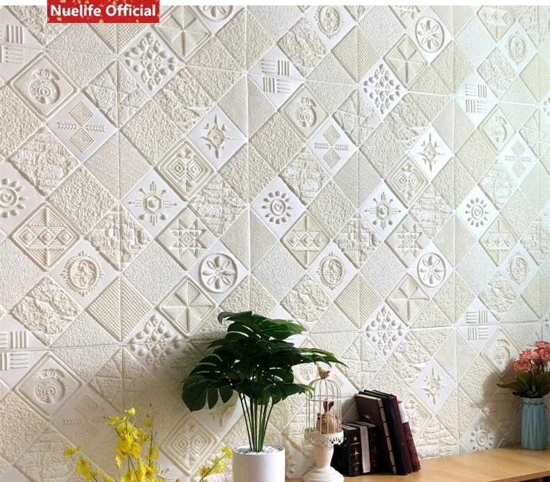 3d геометрический узор пенопластовый толстый наклейки на стену для детей комната спальня кухня гостиная ТВ фон анти-столкновения настенные наклейки