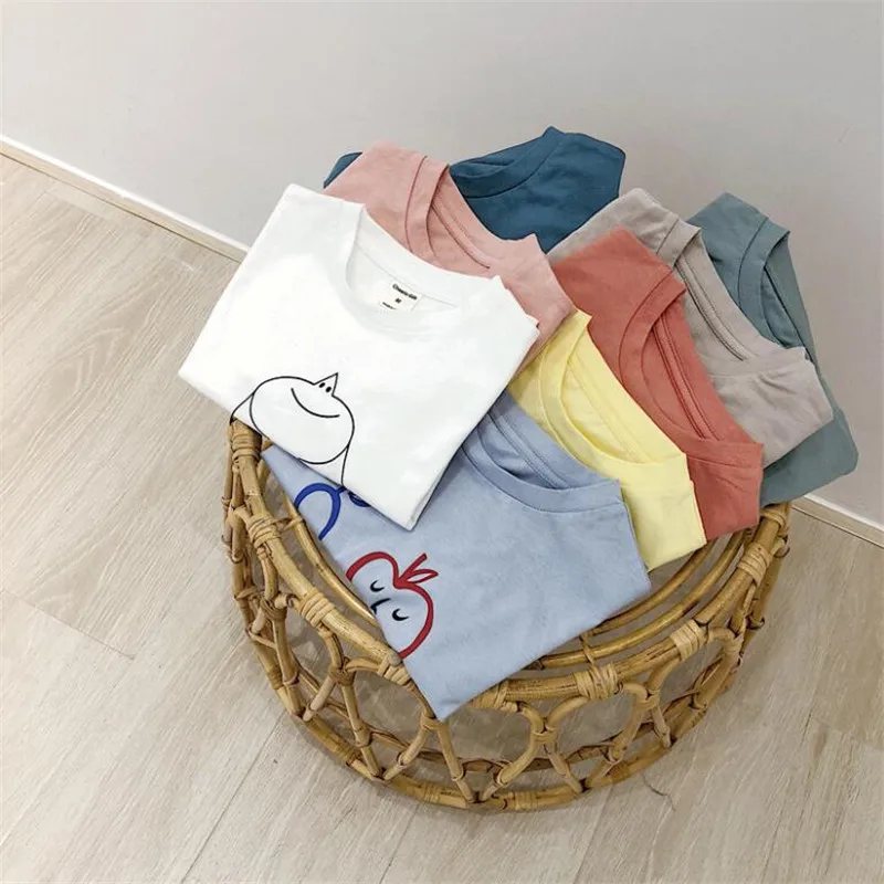 2019 летняя одежда для маленьких мальчиков футболка девочек рубашка