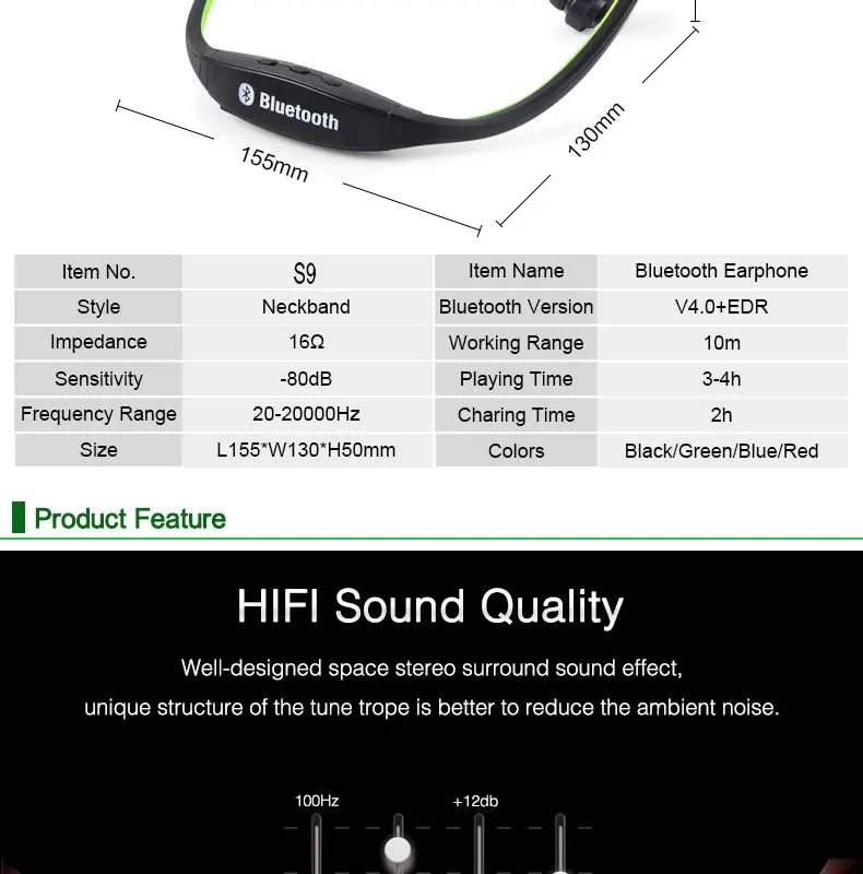 IBESI S9, Bluetooth наушники, беспроводные наушники, Bluetooth гарнитура, свободные руки, спортивные наушники с микрофоном для iPhone, Xiaomi, смартфона