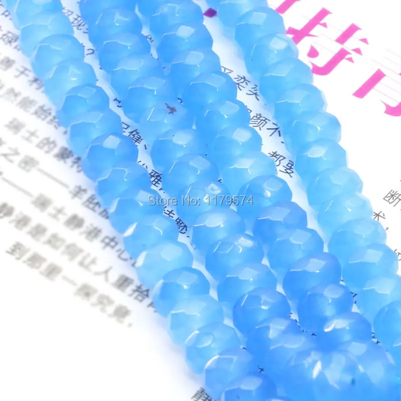 

Бусины граненые акварин-SkyBlue, 5 х8 мм, 15 дюймов