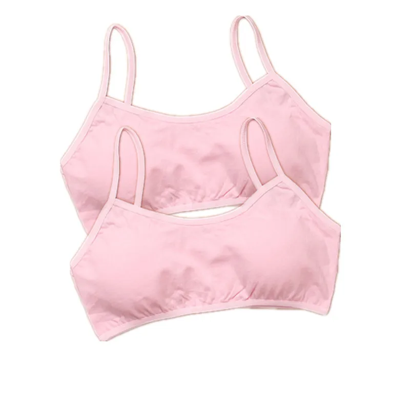 2 pink 2 шт./лот, Детские бюстгальтеры для девушек, однотонное нижнее белье для молодых девушек, беспроводное, маленькое, тренировочное, половое созревание бюстгальтеры, нижнее белье - Цвет: 2 pink