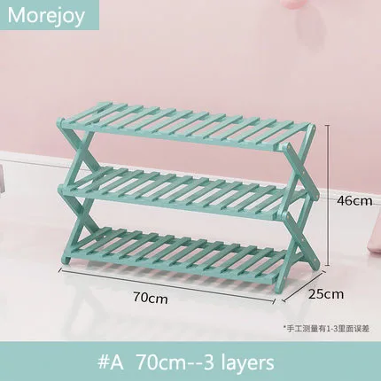 Morejoy многослойная домашняя Студенческая кровать экономичный дверной проем обувной шкаф простая Пыленепроницаемая установка Складная бамбуковая полка для обуви - Цвет: A 70cm 3 layers