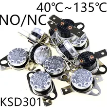 1 шт. KSD301 10A 250V 40~ 135 градусов Керамика нормально открытый/нормально закрытый Температура переключатель Термостат 45 55 60 65 70 75 80 85