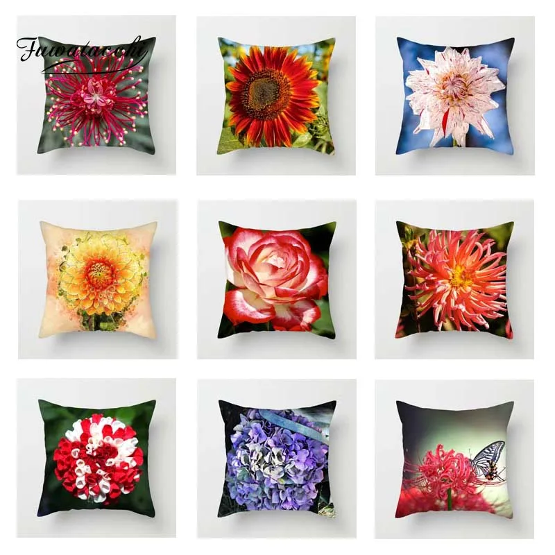 Чехол на подушку с цветочным принтом Fuwatacchi наволочка розами цветком для дивана