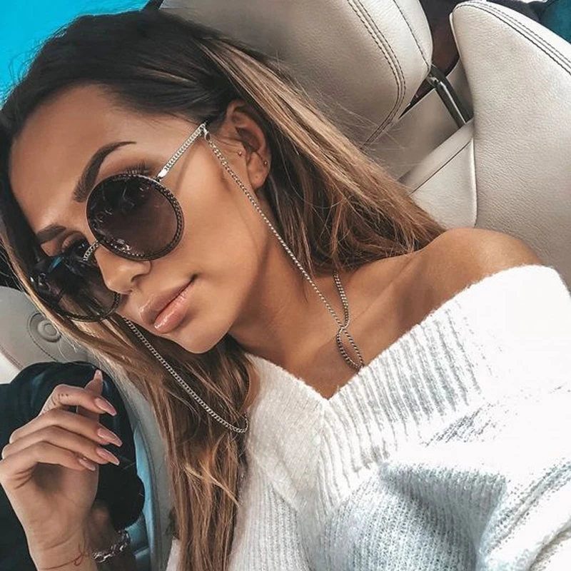 Брендовые Круглые Солнцезащитные очки для женщин без оправы Feamle Shades очков