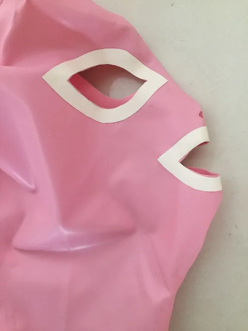 Латексная Маска Crazy Club на заказ черно белая Фетиш маска латексная капюшон с двумя