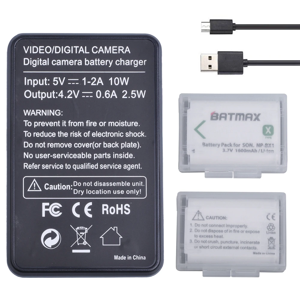 Batmax 2 шт. NP BX1 батарея NPBX1 Bateria + ЖК дисплей двойное зарядное устройство для Sony AS20 AS100V