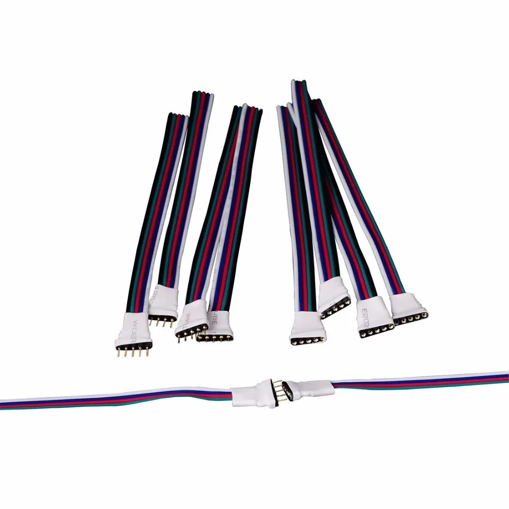 5 шт. 4 контактный штекер rgb коннектор rgbw Кабель адаптер провод для 5050 3528 SMD RGB