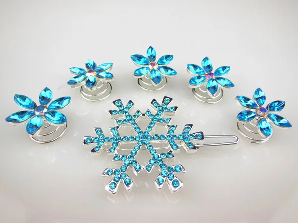 

6 pcs Movie Anime Girl Queen Snowflake Hair Pin Fashion Hair Jewelry Wedding Party Bride Woman Hair Clips
