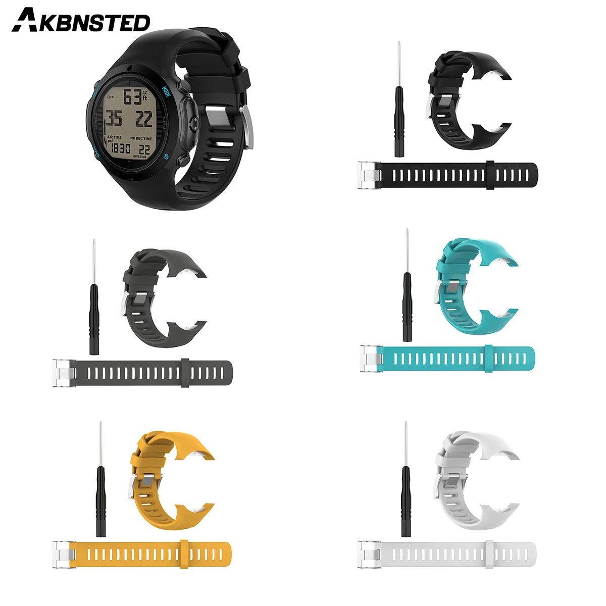 AKBNSTED новые яркие силиконовые часы Srap для Suunto D6 Dive/D6I NOVO/D6I ZULU Смарт-часы занятий