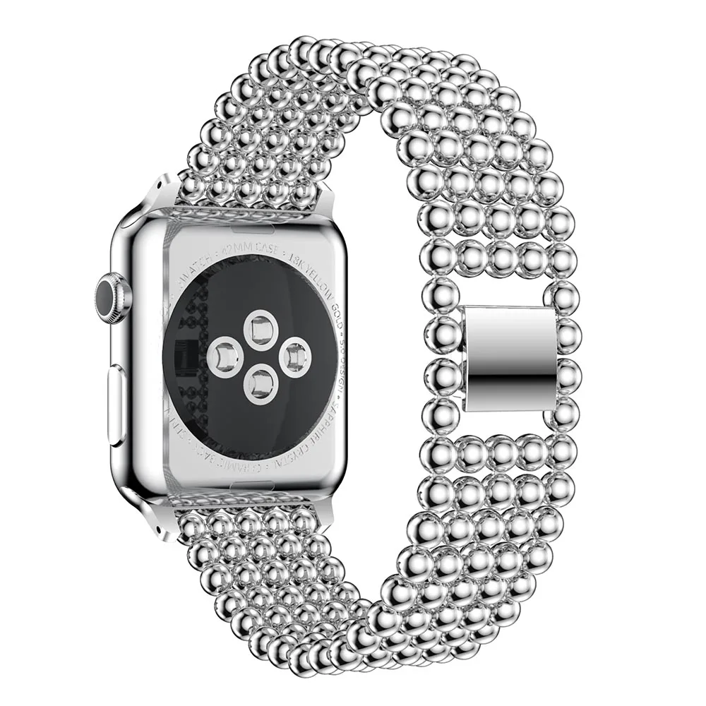 Роскошный браслет из нержавеющей стали ремешок для часов Apple watch 42 38 40 44 мм