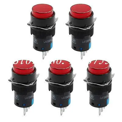 

Red Round Cap Momentary 1NO 1NC Panel Push Button Switch AC 250V 5A