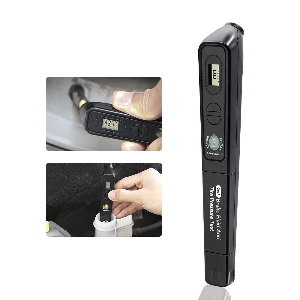 Ручка-тестер тормозной жидкости + давление в шинах TPMS 2 1 для DOT3/DOT4/DOT5 Kpa/Psi/Bar