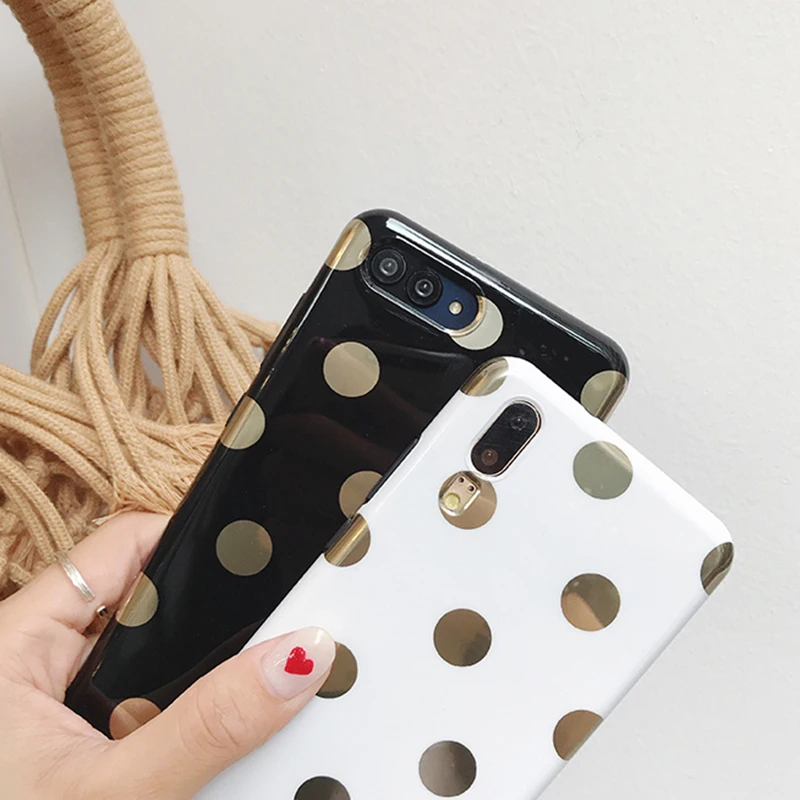 Чехол для телефона с узором в горошек s для huawei P20 P30 Pro, волнистый мягкий глянцевый чехол из ТПУ для huawei Nova 3 3i mate 20 Pro, чехол на заднюю панель s