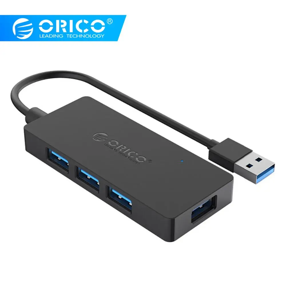 ORICO супер Скорость 4 Порты и разъёмы usb-хаб 3,0 Портативный OTG концентратор USB разветвитель с светодиодный светильник для Apple Macbook Air ноутбук Планшетные ПК