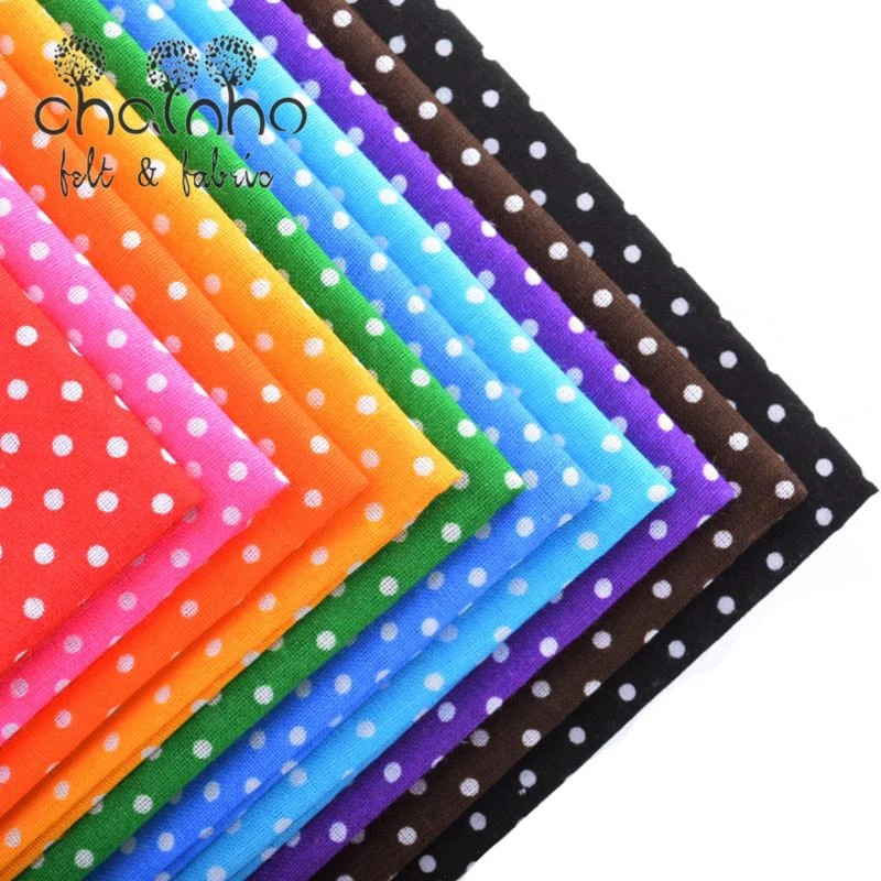 

Plain Thin Cotton Fabric Patchwork For Sewing Quilting Fat Quarters Tilda Cloth Scrapbooking 10pcs Polka Dot Pattern 50*50cm