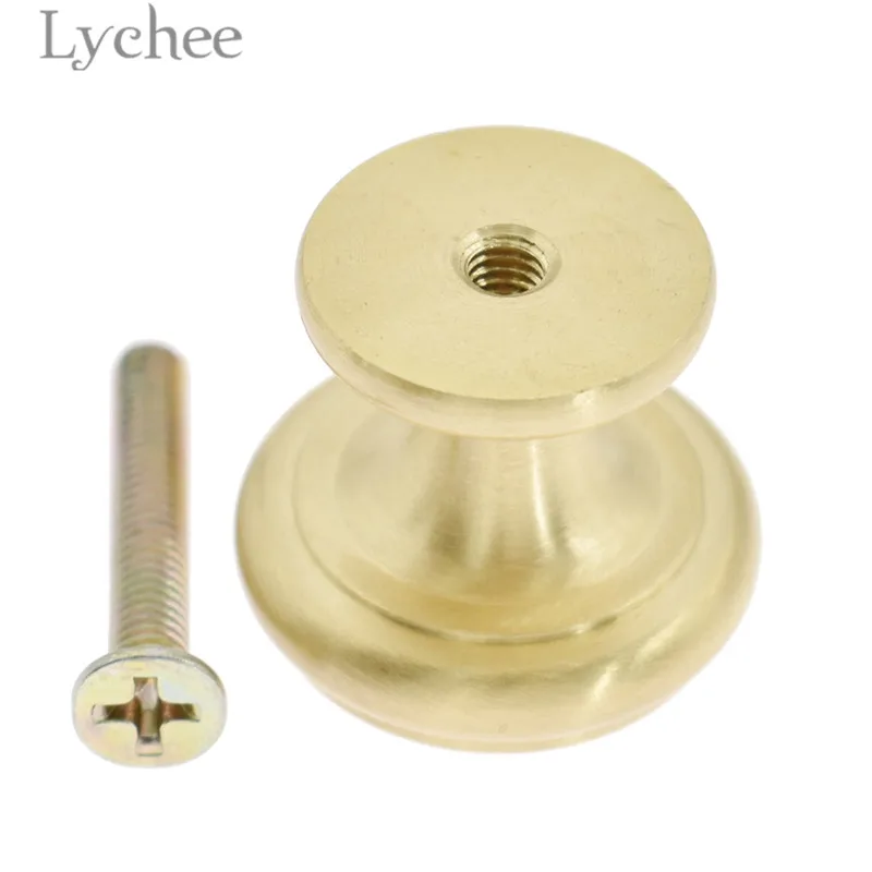 Lychee Life Твердые Латунные круглые ручки для шкафа ручка на ящики круглая товары