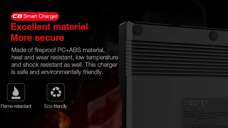 MiBOXER C8 Батарея Зарядное устройство 8 слотов ЖК-дисплей Дисплей для батарей Li-Ion(литий-ионных) LiFePO4 Ni-Cd AA AAA 21700 20700 26650 18650 17670 RCR123 18700