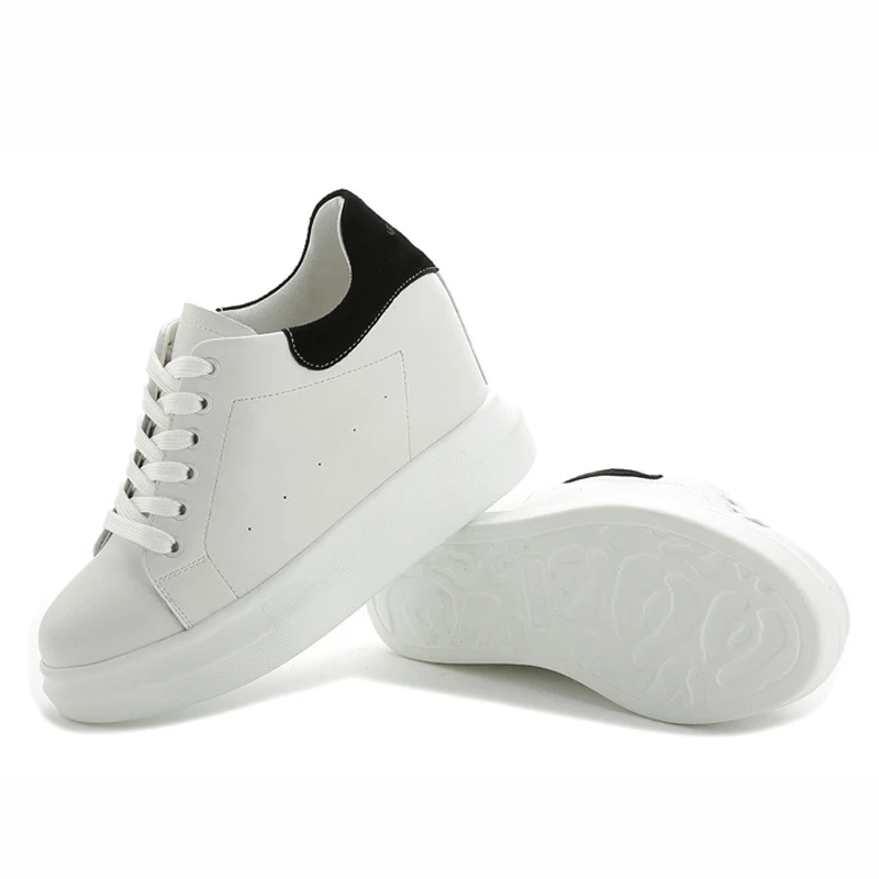 2017 г. женские кроссовки на высоком каблуке повседневная обувь из натуральной