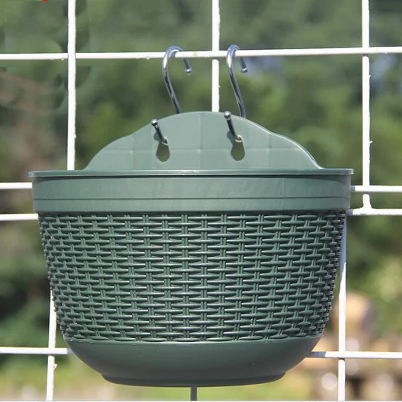 Натуральная плетеная подвесная корзина для растений садовый цветочный горшок из