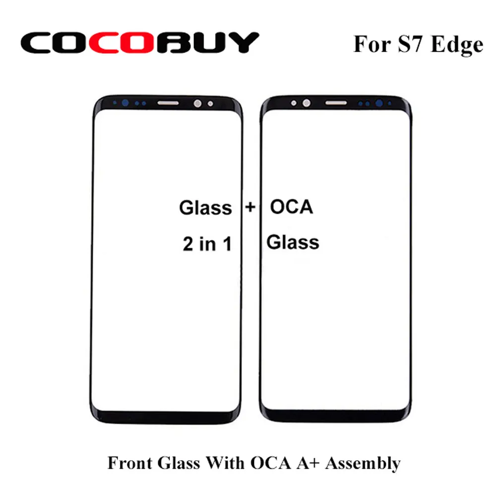2 в 1 A + качественное внешнее стекло для экрана с OCA сборе Samsung S7 Edge Сменное