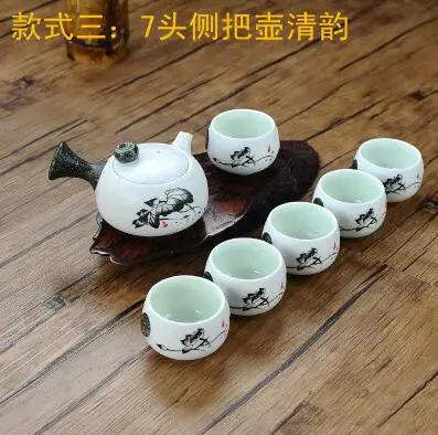 7 шт. чайный набор кунг-фу Снежинка глазурь Керамика/фарфор Чайный церемониальный