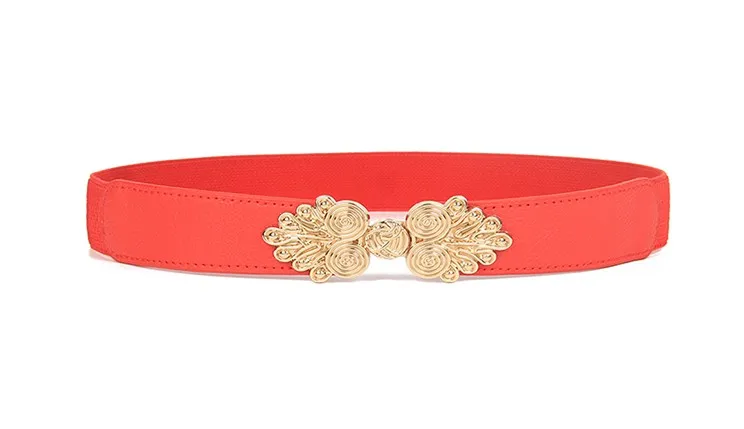 red color Модные женские ремни черный белый пояс широкие эластичные пояса платье одежда аксессуары cinturon mujer горячая распродажа - Цвет: red color