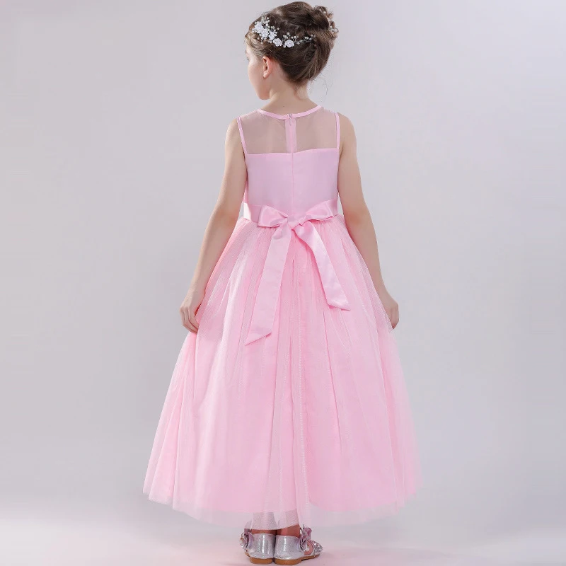 

2019 Kids Girls Wedding Formal Dresses For Teens Baby Girl White Elegant Birthday Evening Party Princess Dress Children Costume