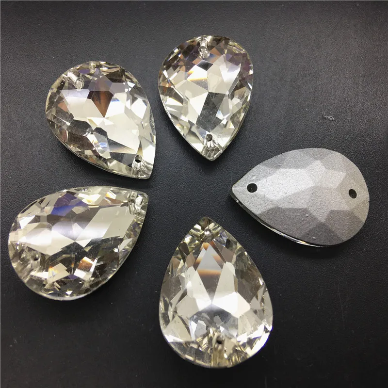 TopStone Pointback Teardrop пришить Камень Стекло кристалл 7x10 13x18 10 18x14x25 20x30mm Crystal Clear 2