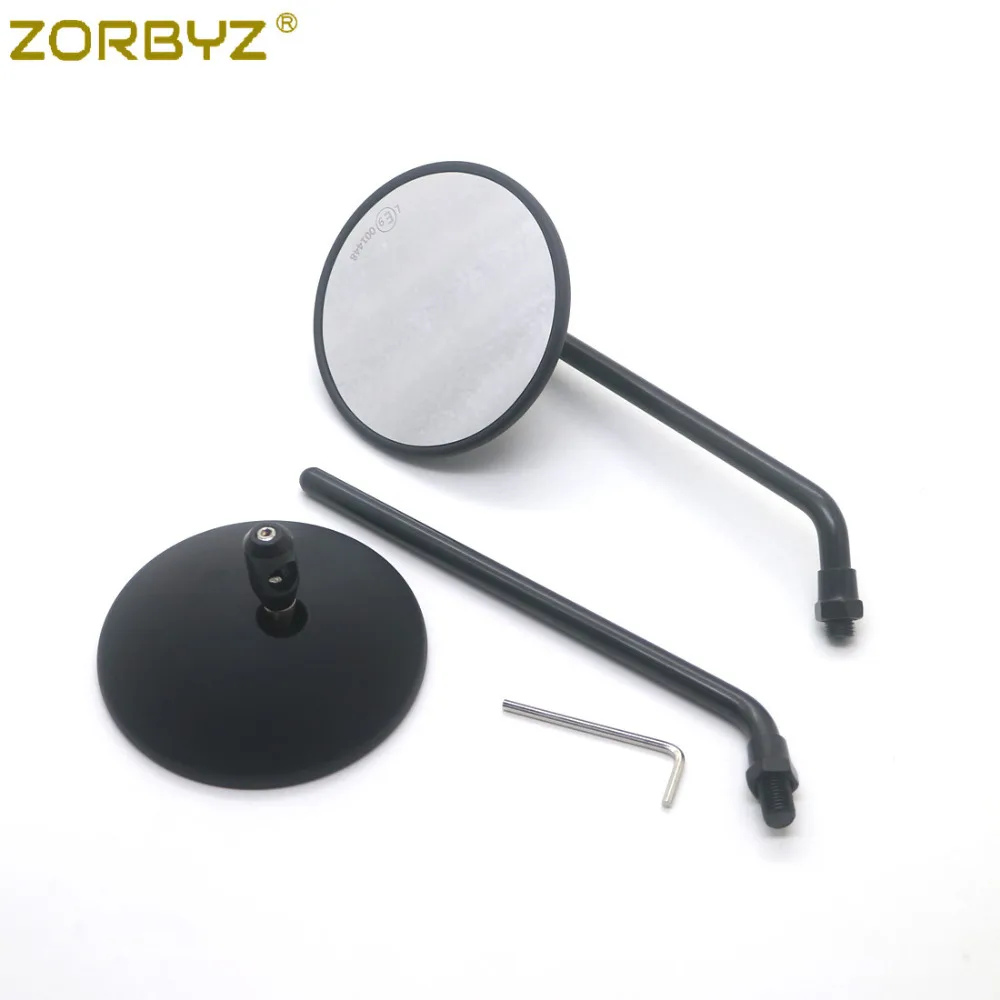ZORBYZ мотоцикл 10 мм черный Ретро Круглый обзор боковое зеркало для Honda Kawasaki Suzuki
