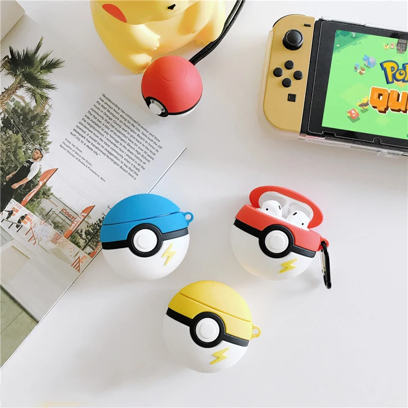 Прекрасный Pokemon Airpods Силикагель Чехол для Apple Bluetooth-гарнитура Зарядка Box Новые аксессуары против падения пыли