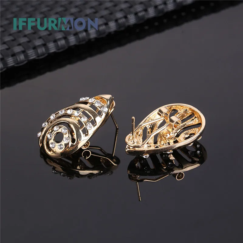 IFFURMON Luxury Wedding African Beads Jewelry Sets for Women FashionNigerian Costume Gold Color Jewellery Set Accessories | Украшения и