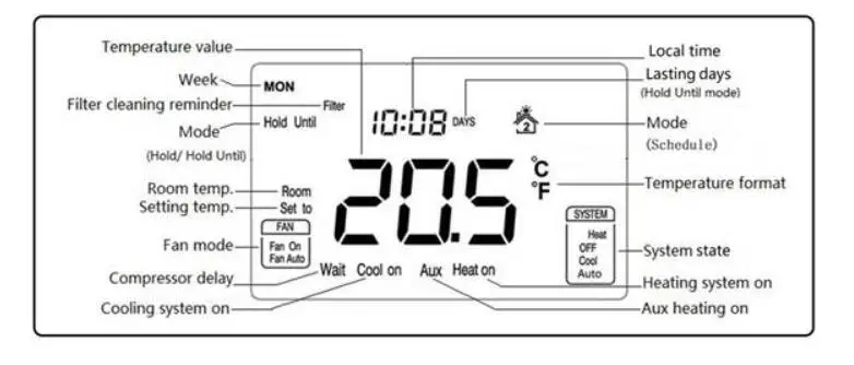 Умный дом MCOHOME Zwave тепловой насос термостат MH6-HP z-волна с поддержкой программируемый термостат