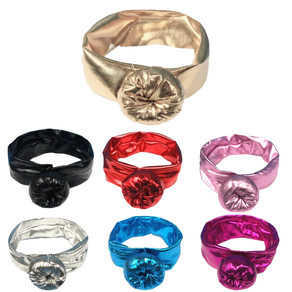 

New Gold/silver Baby Girls Headbands Newborn Turban Round Ball Head Wrap Hair Accessories Party Christmas Birthday Gift