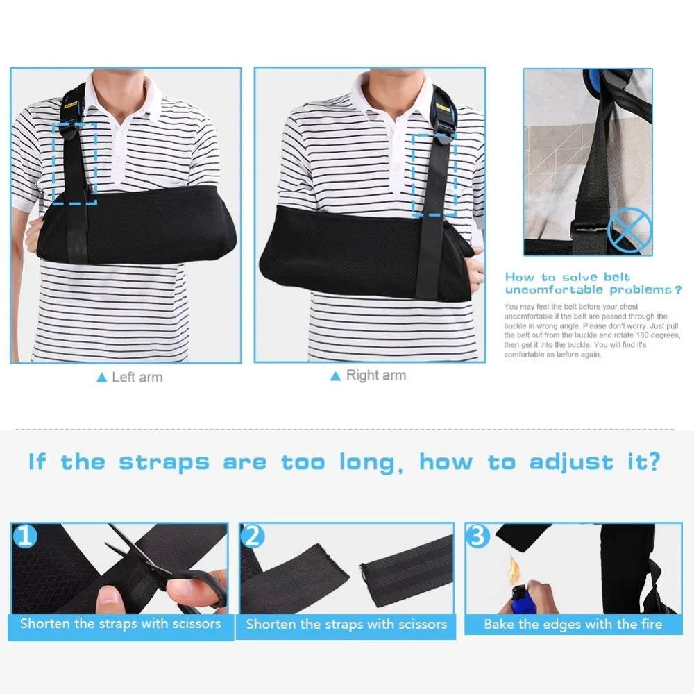 Yosoo медицинский слинг для рук вытесненный плечевой ремень сломанная рука локоть