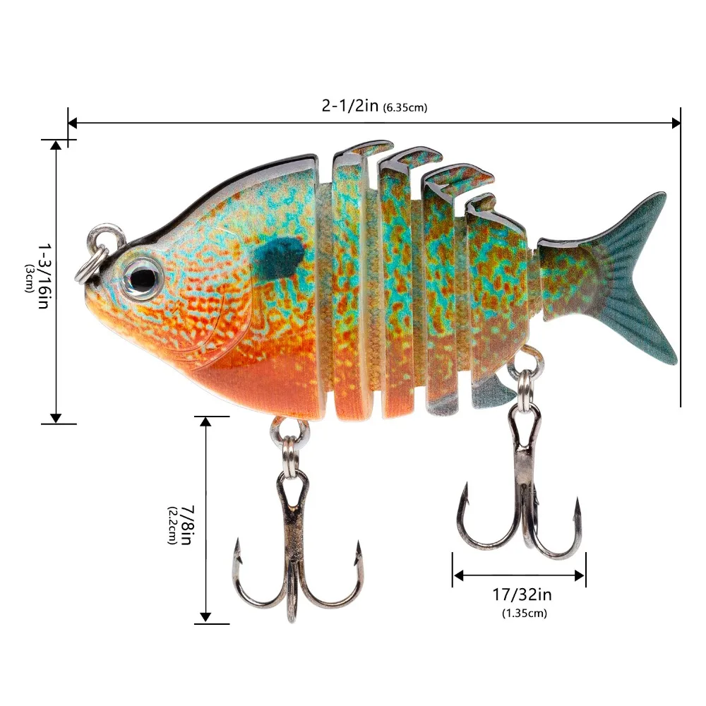Bassdash сток зазор мульти Соединенные рыболовные приманки SwimPanfish Crankbait Hard Topwater 6 3 см/9