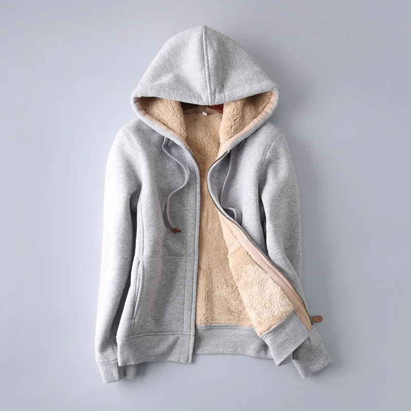 Light Gray Высокое качество Мужская Зимняя шерстяная с капюшоном флисовая утепленная мешковатая куртка хлопок мужская толстовка мужская теплая толстовка куртки S-XXL - Цвет: Light Gray