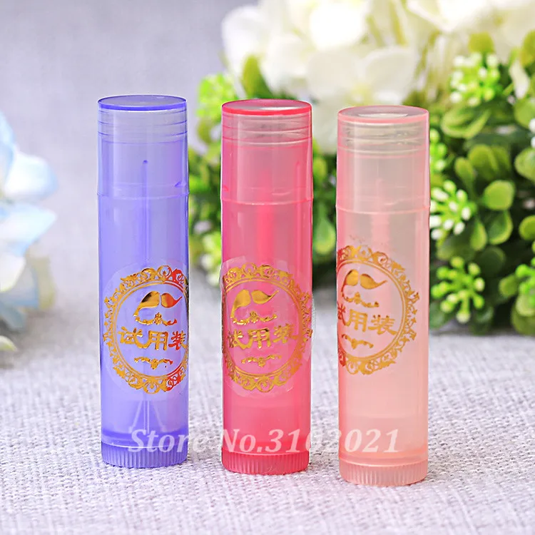 100x5ml 5g тонкая трубка для губной помады круглым ртом красочные бальзам губ. Чехол