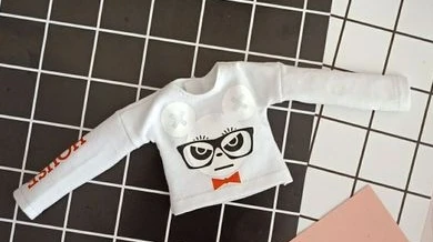 Повседневные куклы, белые очки, футболка, рваные джинсы, длинные джинсовые штаны для Kurhn 1/6, аксессуары для кукол, Одежда для кукол - Цвет: T shirt