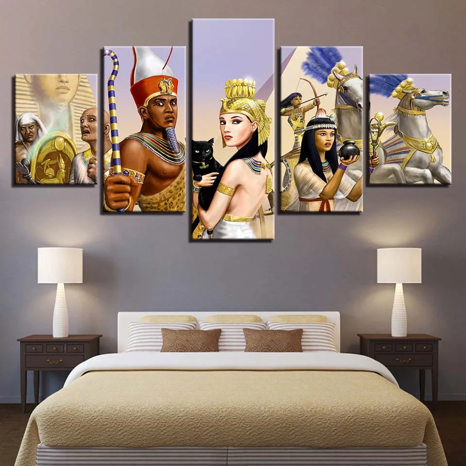 Картина на холсте HD печать домашний декор 5 шт. настенная пирамида египетская
