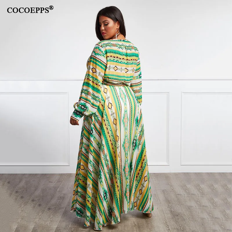Винтаж Пляж Boho платье 5xl 6xl женское платье большого размера большой размеры Осень Зима Глубокий v средства ухода за кожей Шеи пикантные Вечерние Длинное