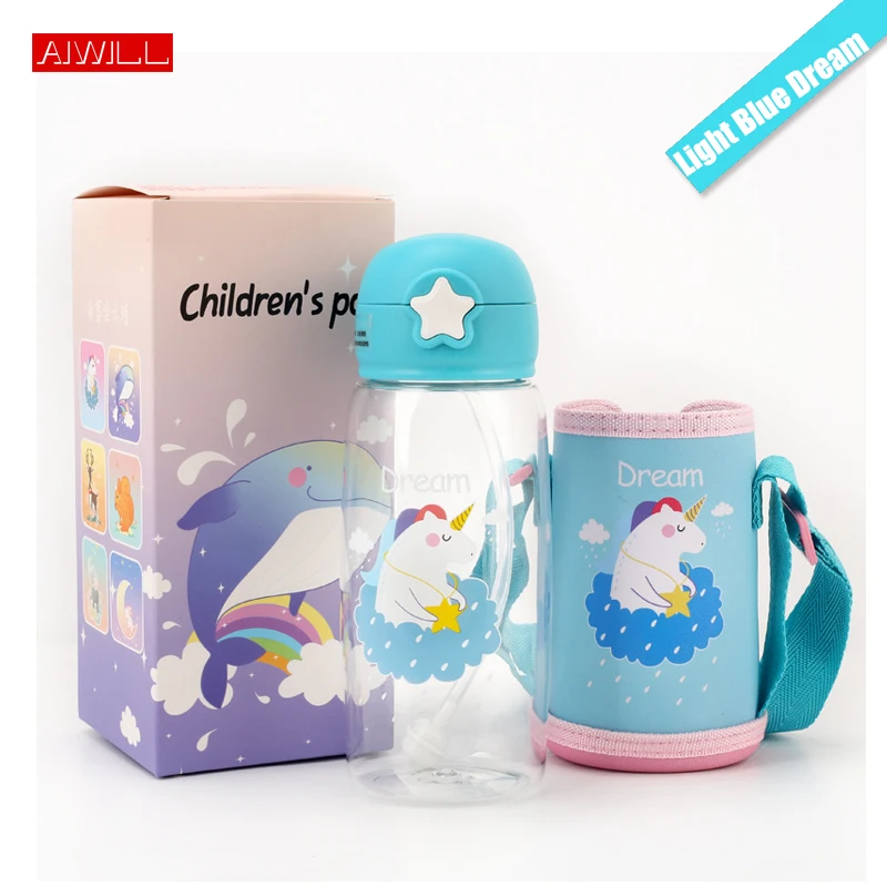 AIWILL 700 мл детская соломенная пластиковая бутылка для воды с крышкой переносные