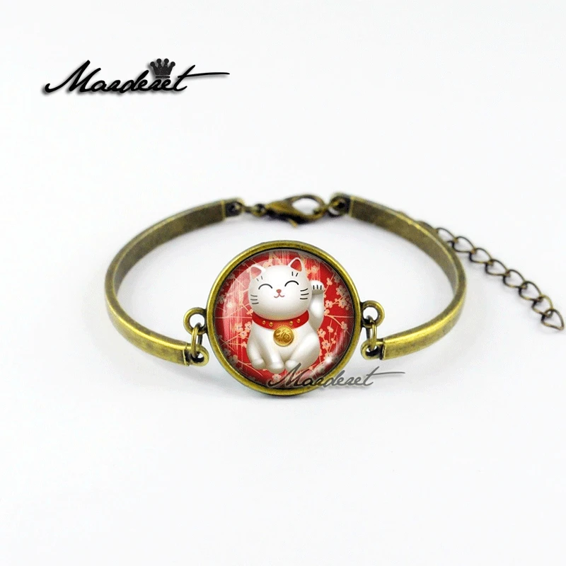 Marderet Fortune Cat стеклянный браслет из кабошона женские ювелирные изделия браслеты