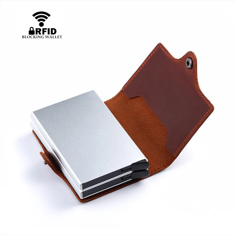 BISI GORO кошелек из натуральной кожи держатель для кредитных карт RFID Кошелек